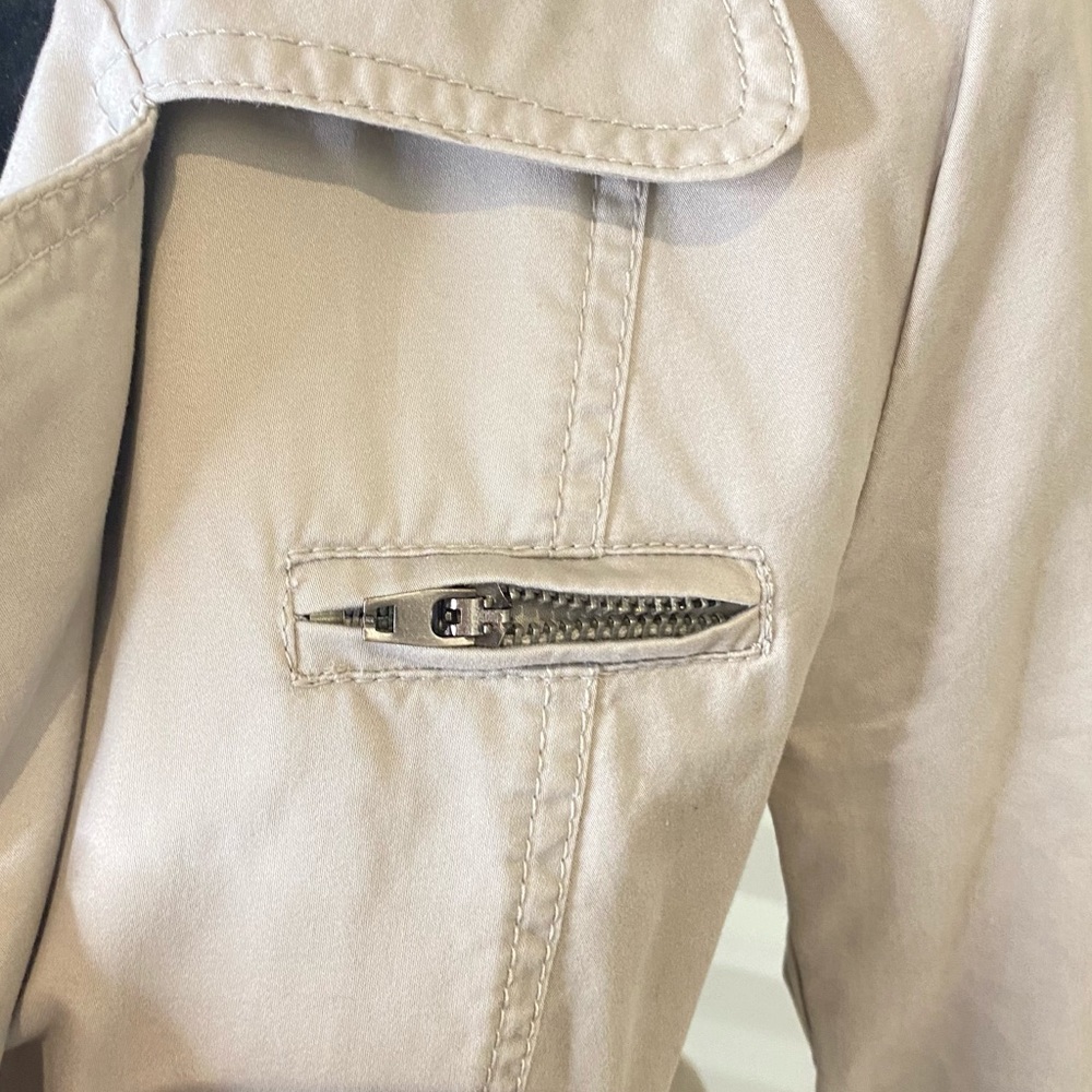 Beautiful Beige Tailored Trench Coat 100% Cotton Just Jeans Size 8 - Picture 5 of 10
